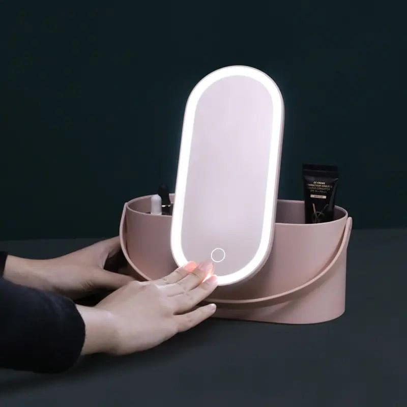 Touch Light Storage Makeup Case, Makeup Organizer Box with LED Light Mirror, Multipurpose Travel Makeup Organizer, Portable Travel Makeup Organizer, Box Mirror Cosmetics Organizer Touch Light Storage Makeup Case, Makeup Organizer Box with LED Light Mirror, Multipurpose Travel Makeup Organizer, Portable Travel Makeup Organizer, Box Mirror Cosmetics Organizer